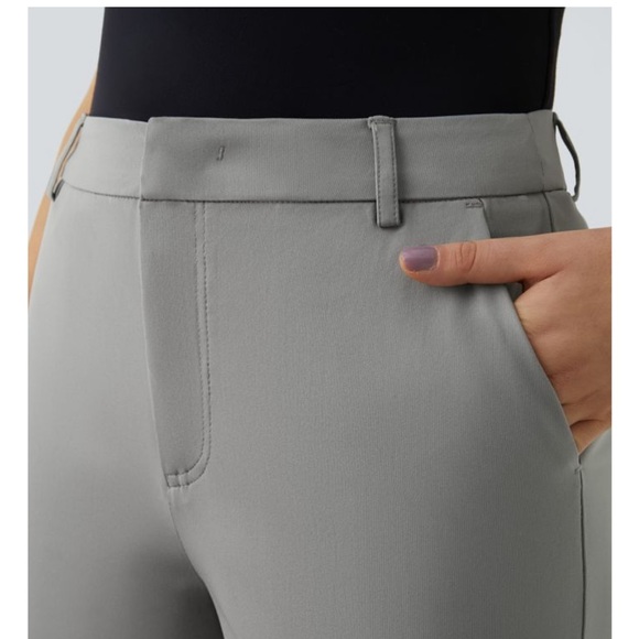 NWT Halara Flex™ Gray Mid Rise Pocket Straight Leg Work Pants Womens Large - Picture 2 of 13